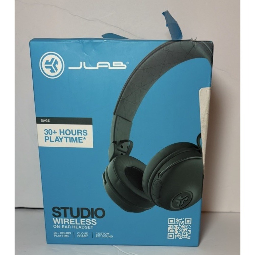 JLab Studio Wireless Bluetooth On Ear Headphones Green 30+Hour Battery